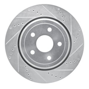 Dodge Durango Brake Rotor (1) - Rear Right - R1 Concepts - Drilled & Slotted - Silver - `12-`25 Dodge Durango Brake Rotor (1) - Rear Right - R1 Concepts - Drilled & Slotted - Silver - `12-`25